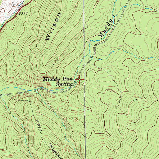 Topographic Map of Muddy Run Spring, VA