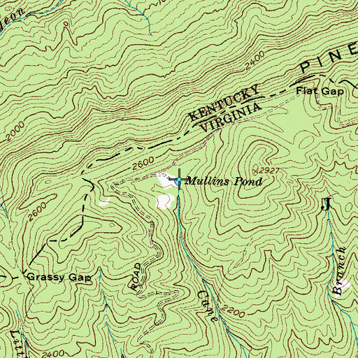 Topographic Map of Mullins Pond, VA