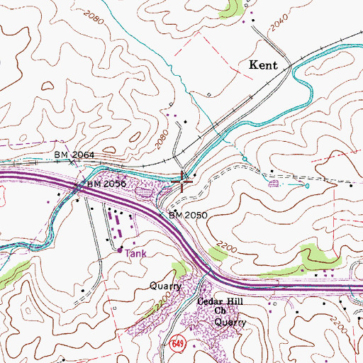 Topographic Map of Muskrat Branch, VA