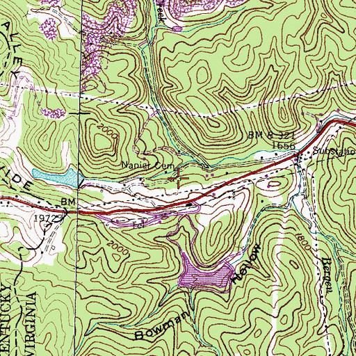 Topographic Map of Napier Cemetery, VA
