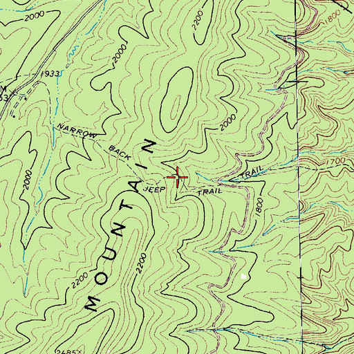 Topographic Map of Narrow Buck Trail, VA
