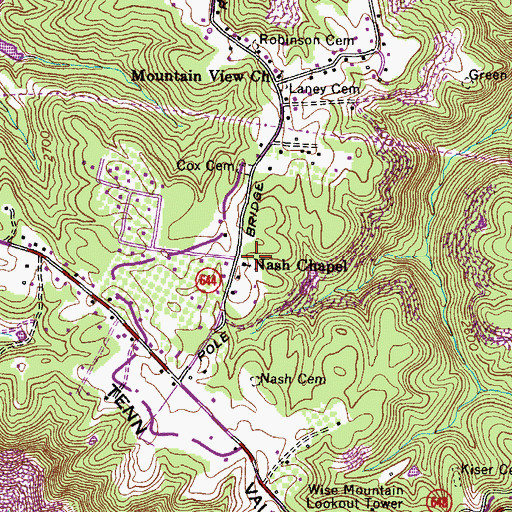 Topographic Map of Nash Chapel, VA