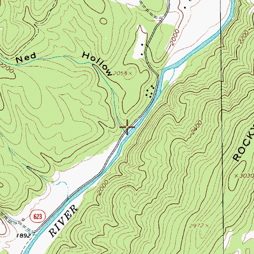 Topographic Map of Ned Hollow, VA