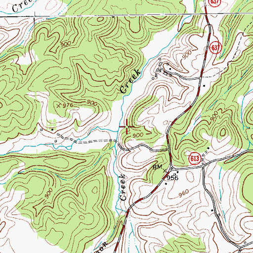 Topographic Map of Nelson Creek, VA