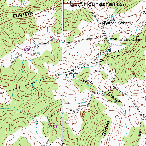 Topographic Map of Nettle Branch, VA