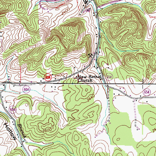 Topographic Map of New Bethel Church, VA