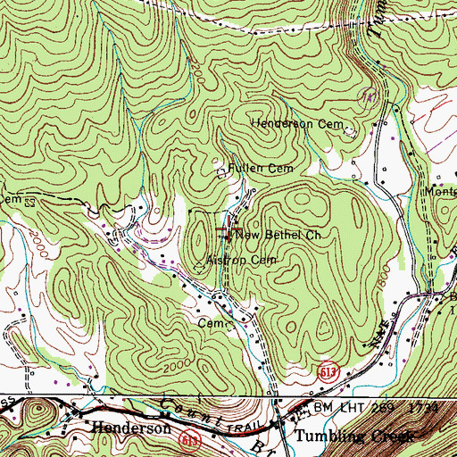 Topographic Map of New Bethel Church, VA