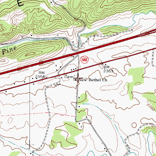 Topographic Map of New Bethel Church, VA