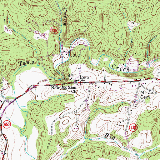 Topographic Map of New Mount Zion Church, VA
