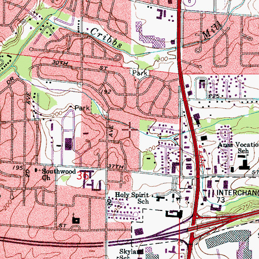 Topographic Map of Spring Brook, AL