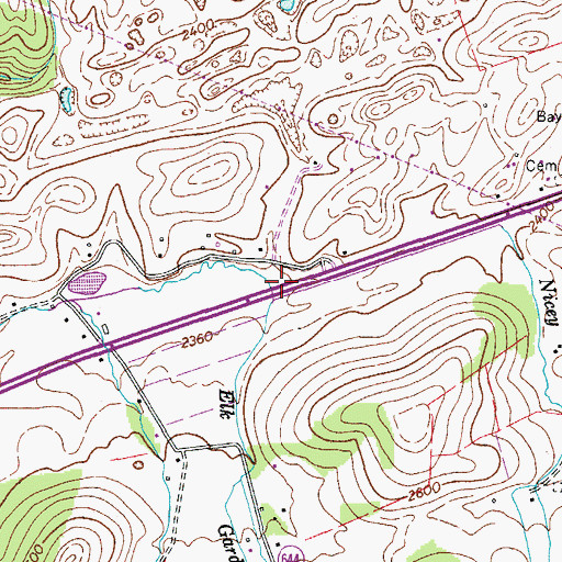 Topographic Map of Nicey Branch, VA