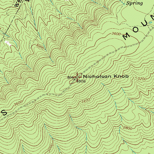 Topographic Map of Nicholson Knob, VA