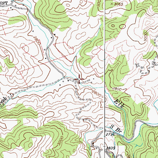 Topographic Map of North Branch Elk Creek, VA