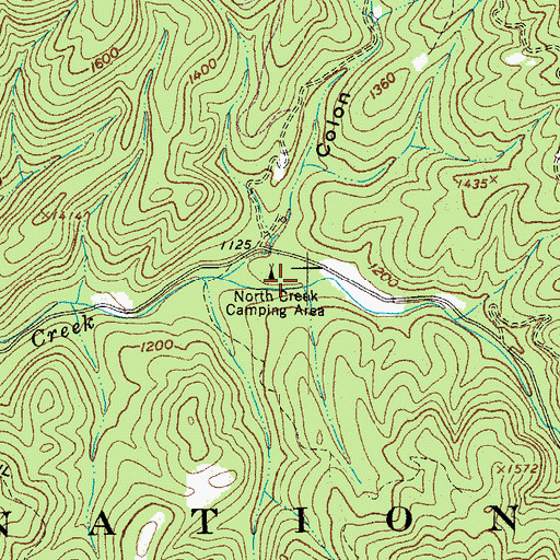 Topographic Map of North Creek Camping Area, VA