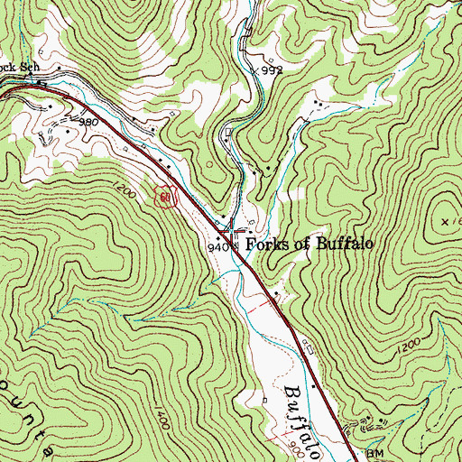 Topographic Map of North Fork Buffalo River, VA