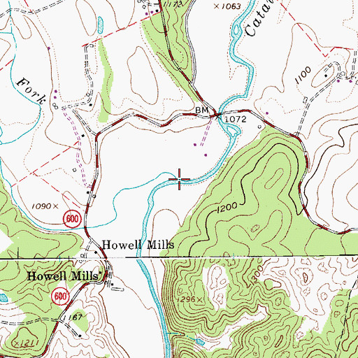 Topographic Map of North Fork Catawba Creek, VA