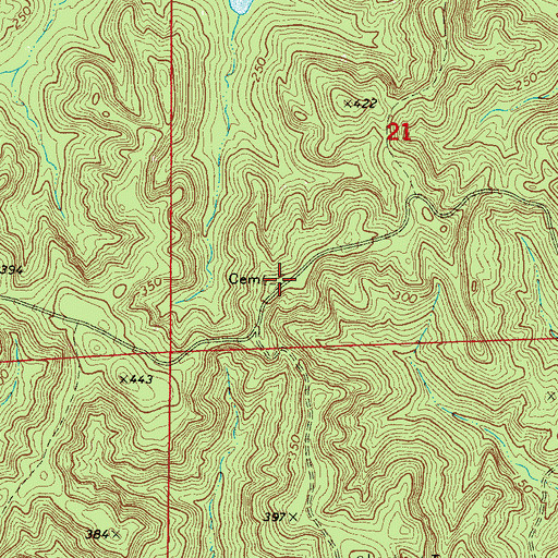 Topographic Map of Spring Hill Cemetery, AL