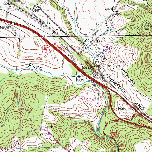 Topographic Map of North Fork Goose Creek, VA