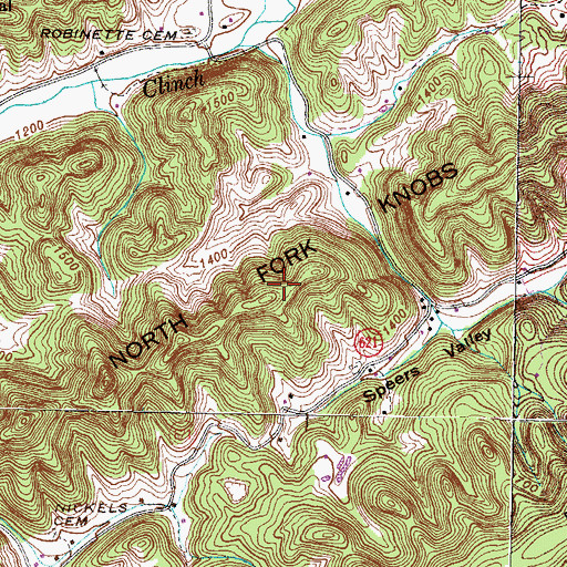 Topographic Map of North Fork Knobs, VA