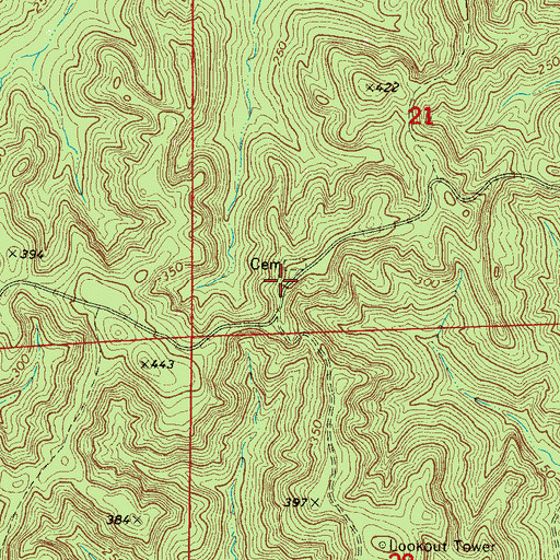 Topographic Map of Spring Hill Church (historical), AL