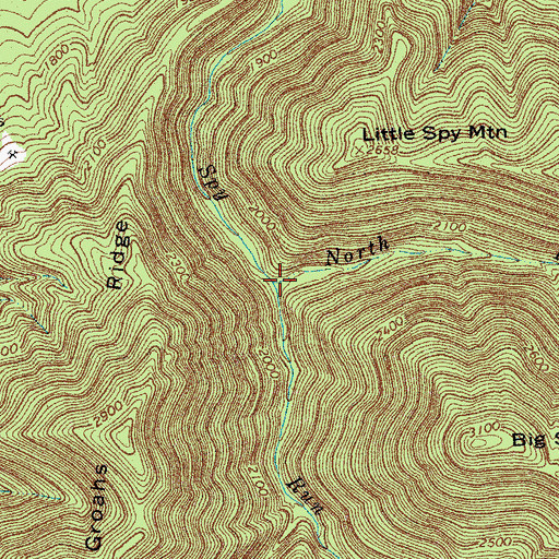 Topographic Map of North Fork Spy Run, VA