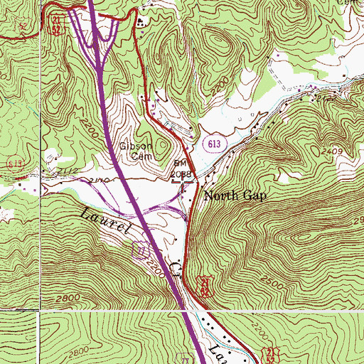 Topographic Map of North Gap, VA
