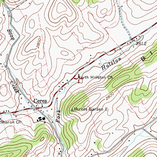 Topographic Map of North Holston Church, VA