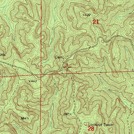 Topographic Map of Spring Hill School (historical), AL