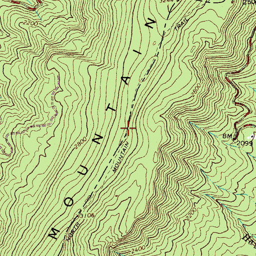 Topographic Map of North Mountain Trail, VA
