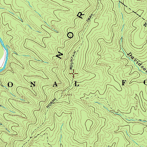 Topographic Map of North Mountain Trail, VA