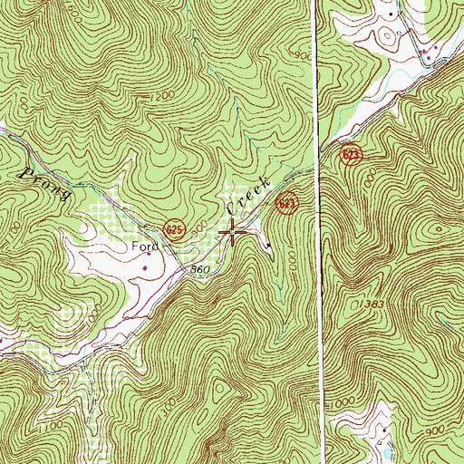 Topographic Map of North Prong Davis Creek, VA