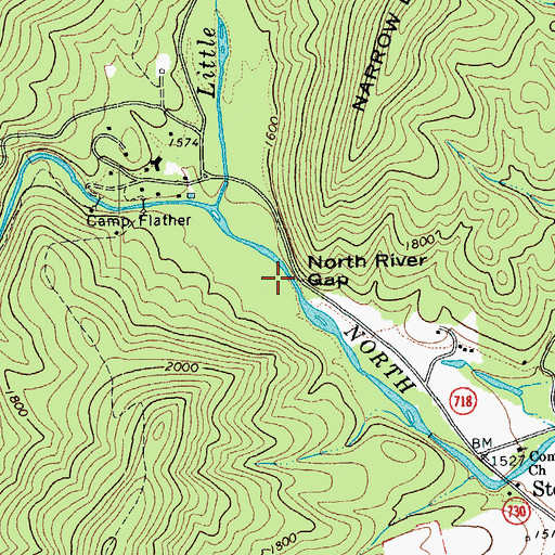 Topographic Map of North River Gap, VA