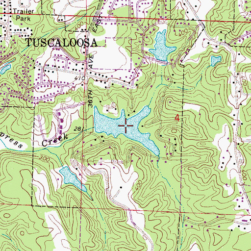 Topographic Map of Springhill Lake, AL