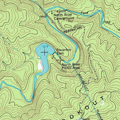 Topographic Map of North River Picnic Area, VA