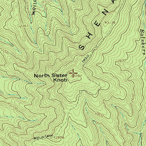 Topographic Map of North Sister Knob, VA