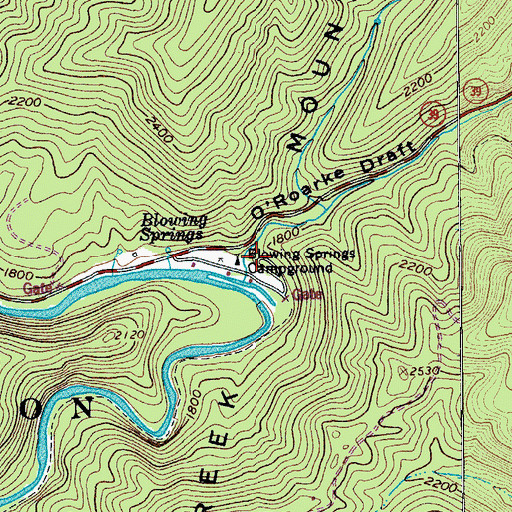 Topographic Map of O'Roarke Draft, VA