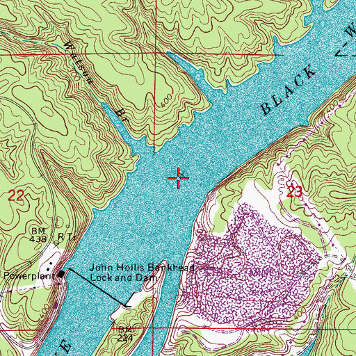 Topographic Map of Squaw Shoals (historical), AL