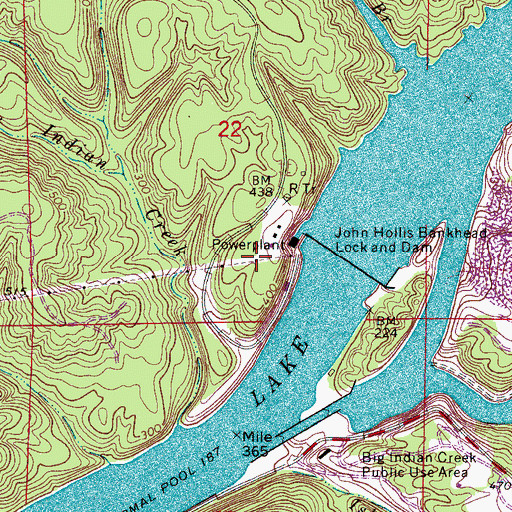 Topographic Map of Squaw Shoals (historical), AL