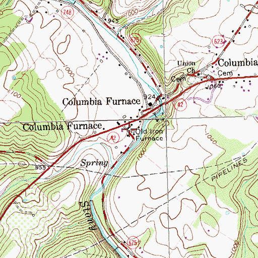 Topographic Map of Old Iron Furnace, VA
