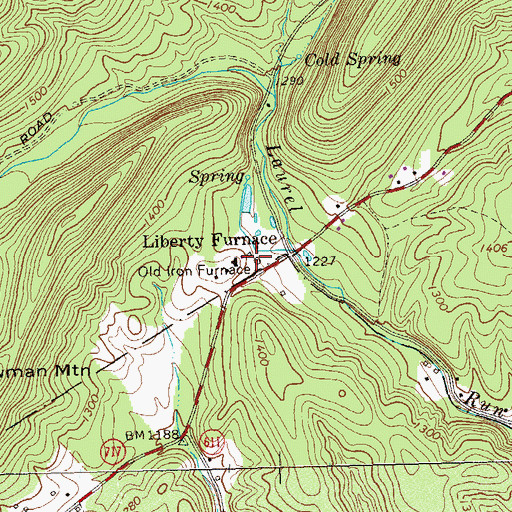 Topographic Map of Old Iron Furnace, VA
