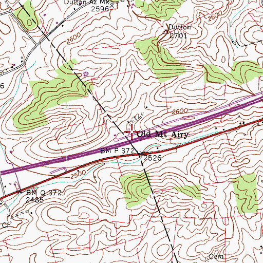 Topographic Map of Old Mount Airy, VA