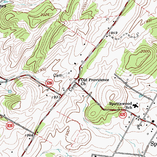 Topographic Map of Old Providence Church, VA