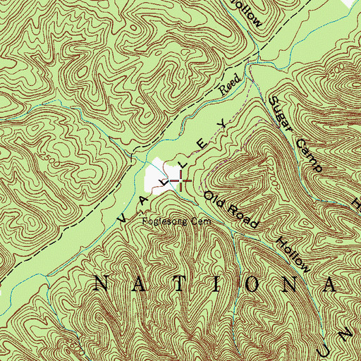 Topographic Map of Old Road Hollow, VA