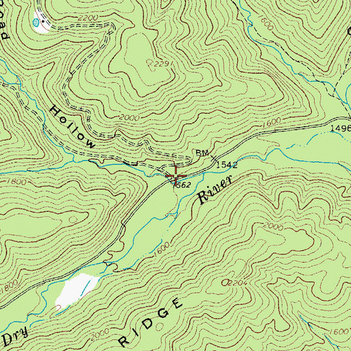 Topographic Map of Old Road Hollow, VA