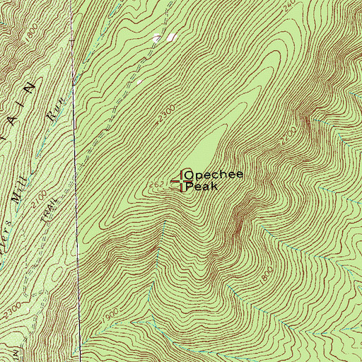 Topographic Map of Opechee Peak, VA
