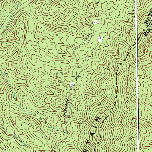 Topographic Map of Orebank Trail, VA
