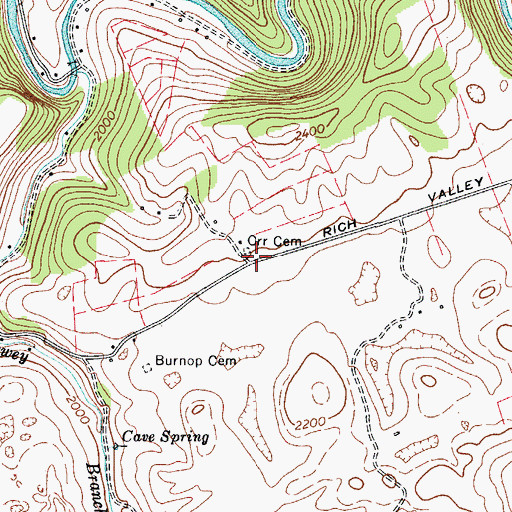 Topographic Map of Orr Cemetery, VA