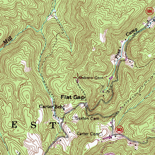 Topographic Map of Osborn Cemetery, VA