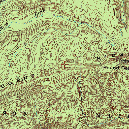 Topographic Map of Osborne Ridge, VA