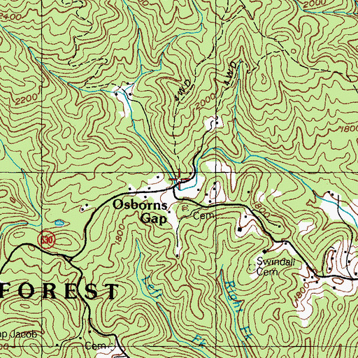 Topographic Map of Osborns Gap, VA